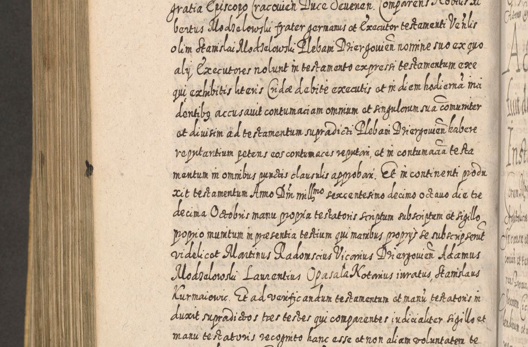 Zdjęcie nr 1443 dla obiektu archiwalnego: Acta actorum, causarum spiritualium, civilium, criminalium, obligationum, cessionum, decimarum, testamentorum R. D. Martini Szyszkowski, episcopi Cracoviensis, ducis Severiensis in annis 1617 - 1619. Tomus primus.