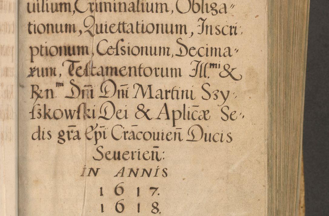 Zdjęcie nr 6 dla obiektu archiwalnego: Acta actorum, causarum spiritualium, civilium, criminalium, obligationum, cessionum, decimarum, testamentorum R. D. Martini Szyszkowski, episcopi Cracoviensis, ducis Severiensis in annis 1617 - 1619. Tomus primus.
