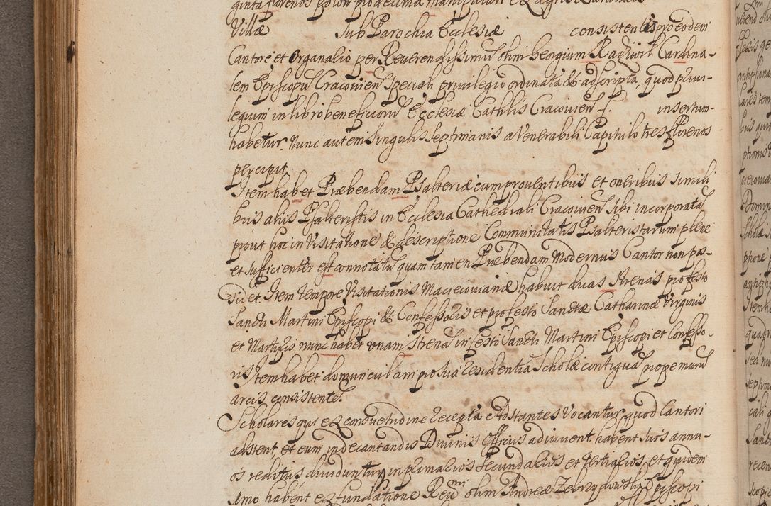 Zdjęcie nr 225 dla obiektu archiwalnego: In Nomine Domini Amen. ACTA VISITATIONIS. Externa sub Anno 1670 in Mense Julio incepta et in Augusto ac aliis Sequentibus eiusdem Anni mensibus per olim Illustrissimum ac Reverendissimum Dominum Andream Trzebicki Episcopum Cracoviensem in Cathedrali Ecclesia peractae, et successive per omnia et singula eiusdem Ecclesiae Sacella seu Capellas continuata atque ad hoc secundum volumen redacta et partim ob pestem Cracoviensem quadriennio grassantem partim ob alia legalia impedimenta quominus eadem Visitatio executa fuerit retardatae Demum morte praefati Illustrissimi et Reverendissimi Andreae Episcopi in Anno 1679 interveniente eadem Acta uti tam posthuma sub felici regimine Illustrissimi et Reverendissimi Domini Joannis Małachowski immediate in eundem Episcopatum succedentes ad effectum et finem executoris Authe. ordinaria in Anno 1682 sunt et fuerunt publicata, atque ideo illis omnibus et singulis quibus interest intimata.  VISITATIO Altarium Ecclesiae Cathedralis Cracoviensis infraspecificatorum circa translationem suorum ministeriorum et unionem Altaribus marmoreis ad quatuor columnas Ecclesiae sitis Anno Domini 1760 Die 17 Mensis Martij peracta. Perillustris Reverendissimus Dominus Hyacinthus Łopacki Canonicus Cathedralis et Archipresbyter Infulatus Cracoviensis Decanus Sandomiriensis a Celsissimo Illustrissimo Reverendissimo Domino Cajetano Ignatio Sołtyk Dei et Apostolicae Sedis Gratia Episcopo Cracoviensi Duce Severiae ad infrascripta delegatus per instrumentum tenoris sequentis ...