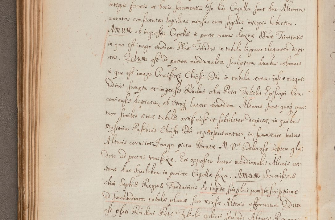 Zdjęcie nr 113 dla obiektu archiwalnego: In Nomine Domini Amen. ACTA VISITATIONIS. Externa sub Anno 1670 in Mense Julio incepta et in Augusto ac aliis Sequentibus eiusdem Anni mensibus per olim Illustrissimum ac Reverendissimum Dominum Andream Trzebicki Episcopum Cracoviensem in Cathedrali Ecclesia peractae, et successive per omnia et singula eiusdem Ecclesiae Sacella seu Capellas continuata atque ad hoc secundum volumen redacta et partim ob pestem Cracoviensem quadriennio grassantem partim ob alia legalia impedimenta quominus eadem Visitatio executa fuerit retardatae Demum morte praefati Illustrissimi et Reverendissimi Andreae Episcopi in Anno 1679 interveniente eadem Acta uti tam posthuma sub felici regimine Illustrissimi et Reverendissimi Domini Joannis Małachowski immediate in eundem Episcopatum succedentes ad effectum et finem executoris Authe. ordinaria in Anno 1682 sunt et fuerunt publicata, atque ideo illis omnibus et singulis quibus interest intimata.  VISITATIO Altarium Ecclesiae Cathedralis Cracoviensis infraspecificatorum circa translationem suorum ministeriorum et unionem Altaribus marmoreis ad quatuor columnas Ecclesiae sitis Anno Domini 1760 Die 17 Mensis Martij peracta. Perillustris Reverendissimus Dominus Hyacinthus Łopacki Canonicus Cathedralis et Archipresbyter Infulatus Cracoviensis Decanus Sandomiriensis a Celsissimo Illustrissimo Reverendissimo Domino Cajetano Ignatio Sołtyk Dei et Apostolicae Sedis Gratia Episcopo Cracoviensi Duce Severiae ad infrascripta delegatus per instrumentum tenoris sequentis ...