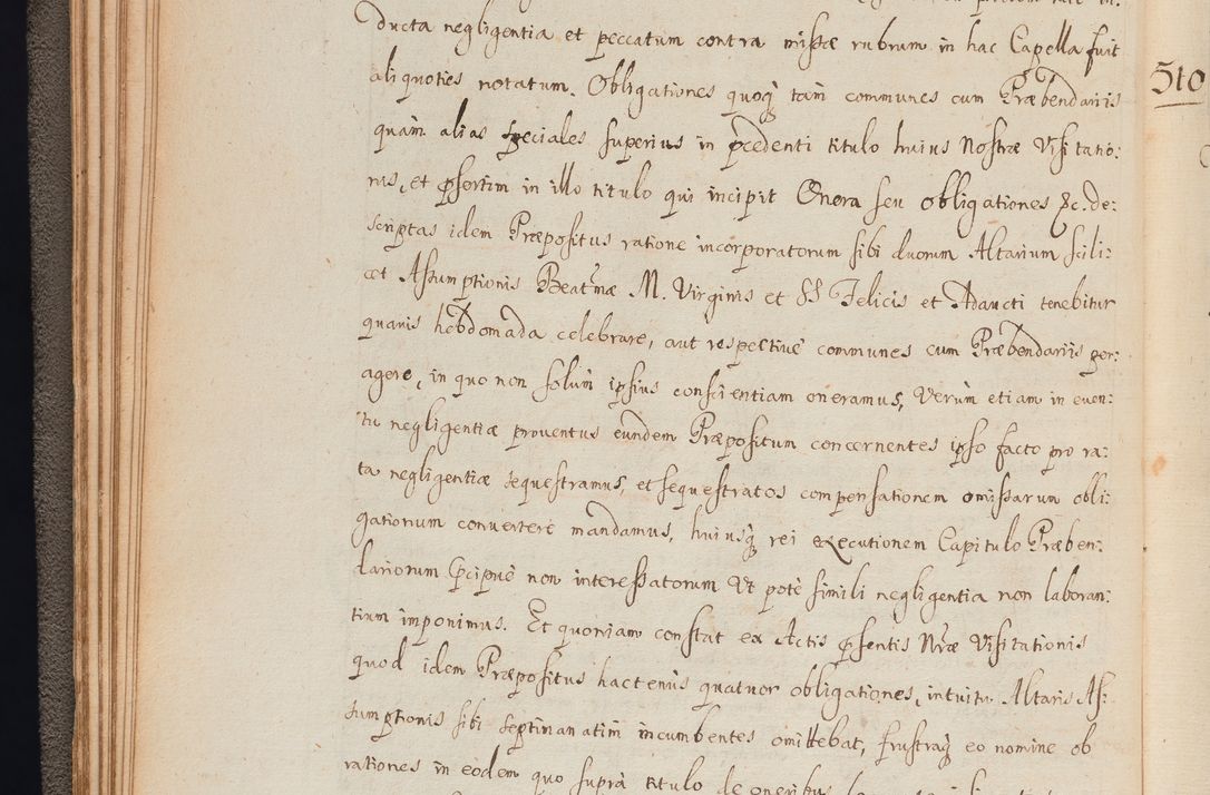 Zdjęcie nr 49 dla obiektu archiwalnego: In Nomine Domini Amen. ACTA VISITATIONIS. Externa sub Anno 1670 in Mense Julio incepta et in Augusto ac aliis Sequentibus eiusdem Anni mensibus per olim Illustrissimum ac Reverendissimum Dominum Andream Trzebicki Episcopum Cracoviensem in Cathedrali Ecclesia peractae, et successive per omnia et singula eiusdem Ecclesiae Sacella seu Capellas continuata atque ad hoc secundum volumen redacta et partim ob pestem Cracoviensem quadriennio grassantem partim ob alia legalia impedimenta quominus eadem Visitatio executa fuerit retardatae Demum morte praefati Illustrissimi et Reverendissimi Andreae Episcopi in Anno 1679 interveniente eadem Acta uti tam posthuma sub felici regimine Illustrissimi et Reverendissimi Domini Joannis Małachowski immediate in eundem Episcopatum succedentes ad effectum et finem executoris Authe. ordinaria in Anno 1682 sunt et fuerunt publicata, atque ideo illis omnibus et singulis quibus interest intimata.  VISITATIO Altarium Ecclesiae Cathedralis Cracoviensis infraspecificatorum circa translationem suorum ministeriorum et unionem Altaribus marmoreis ad quatuor columnas Ecclesiae sitis Anno Domini 1760 Die 17 Mensis Martij peracta. Perillustris Reverendissimus Dominus Hyacinthus Łopacki Canonicus Cathedralis et Archipresbyter Infulatus Cracoviensis Decanus Sandomiriensis a Celsissimo Illustrissimo Reverendissimo Domino Cajetano Ignatio Sołtyk Dei et Apostolicae Sedis Gratia Episcopo Cracoviensi Duce Severiae ad infrascripta delegatus per instrumentum tenoris sequentis ...