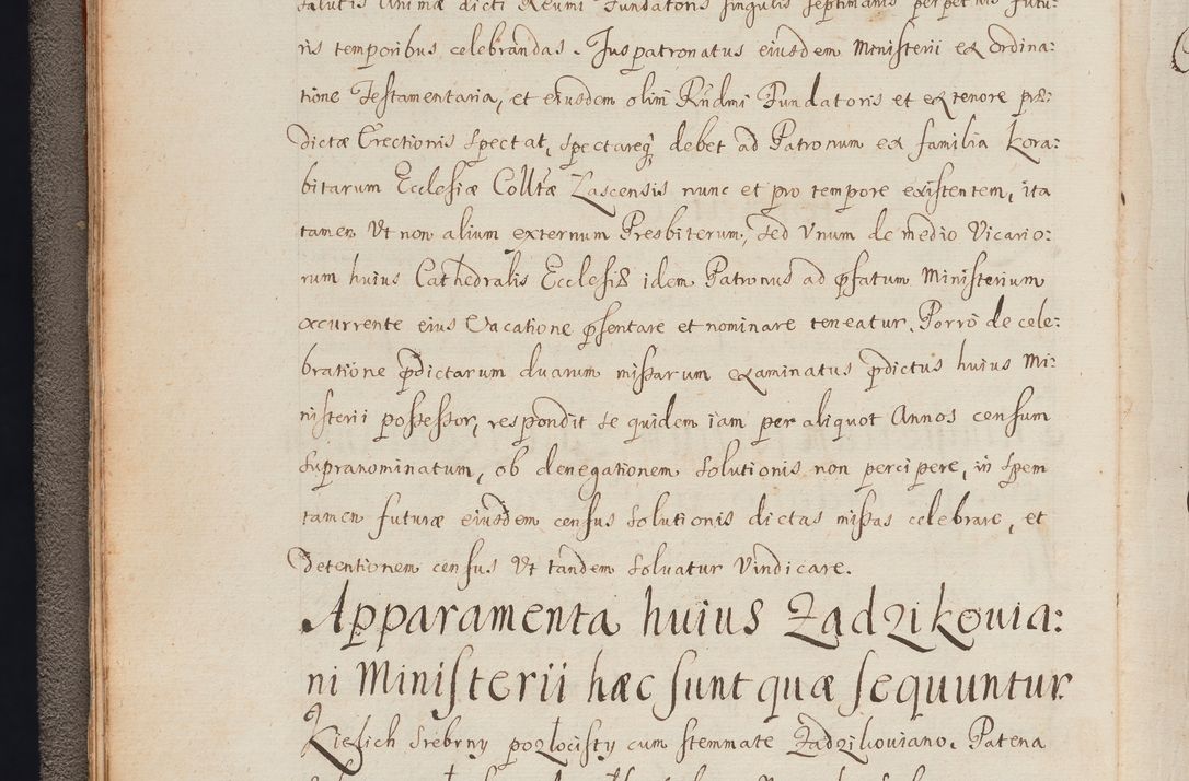 Zdjęcie nr 28 dla obiektu archiwalnego: In Nomine Domini Amen. ACTA VISITATIONIS. Externa sub Anno 1670 in Mense Julio incepta et in Augusto ac aliis Sequentibus eiusdem Anni mensibus per olim Illustrissimum ac Reverendissimum Dominum Andream Trzebicki Episcopum Cracoviensem in Cathedrali Ecclesia peractae, et successive per omnia et singula eiusdem Ecclesiae Sacella seu Capellas continuata atque ad hoc secundum volumen redacta et partim ob pestem Cracoviensem quadriennio grassantem partim ob alia legalia impedimenta quominus eadem Visitatio executa fuerit retardatae Demum morte praefati Illustrissimi et Reverendissimi Andreae Episcopi in Anno 1679 interveniente eadem Acta uti tam posthuma sub felici regimine Illustrissimi et Reverendissimi Domini Joannis Małachowski immediate in eundem Episcopatum succedentes ad effectum et finem executoris Authe. ordinaria in Anno 1682 sunt et fuerunt publicata, atque ideo illis omnibus et singulis quibus interest intimata.  VISITATIO Altarium Ecclesiae Cathedralis Cracoviensis infraspecificatorum circa translationem suorum ministeriorum et unionem Altaribus marmoreis ad quatuor columnas Ecclesiae sitis Anno Domini 1760 Die 17 Mensis Martij peracta. Perillustris Reverendissimus Dominus Hyacinthus Łopacki Canonicus Cathedralis et Archipresbyter Infulatus Cracoviensis Decanus Sandomiriensis a Celsissimo Illustrissimo Reverendissimo Domino Cajetano Ignatio Sołtyk Dei et Apostolicae Sedis Gratia Episcopo Cracoviensi Duce Severiae ad infrascripta delegatus per instrumentum tenoris sequentis ...