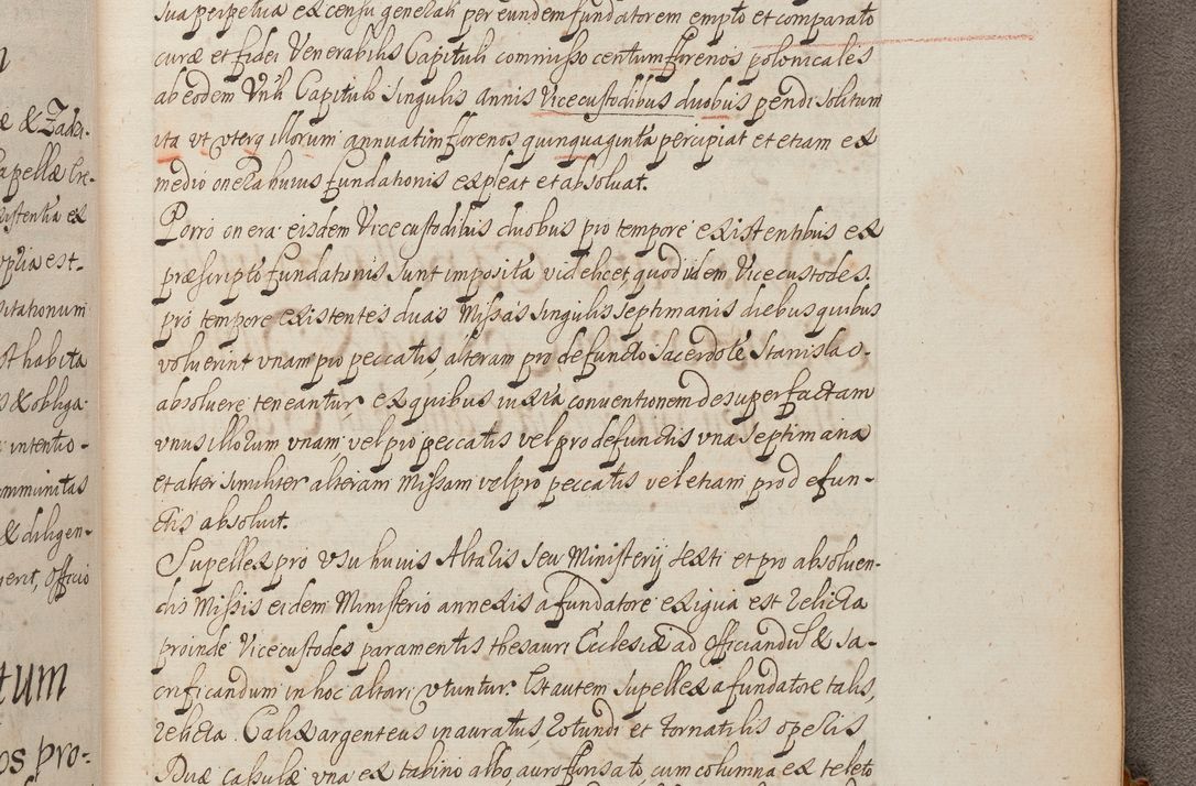 Zdjęcie nr 422 dla obiektu archiwalnego: In Nomine Domini Amen. ACTA VISITATIONIS. Externa sub Anno 1670 in Mense Julio incepta et in Augusto ac aliis Sequentibus eiusdem Anni mensibus per olim Illustrissimum ac Reverendissimum Dominum Andream Trzebicki Episcopum Cracoviensem in Cathedrali Ecclesia peractae, et successive per omnia et singula eiusdem Ecclesiae Sacella seu Capellas continuata atque ad hoc secundum volumen redacta et partim ob pestem Cracoviensem quadriennio grassantem partim ob alia legalia impedimenta quominus eadem Visitatio executa fuerit retardatae Demum morte praefati Illustrissimi et Reverendissimi Andreae Episcopi in Anno 1679 interveniente eadem Acta uti tam posthuma sub felici regimine Illustrissimi et Reverendissimi Domini Joannis Małachowski immediate in eundem Episcopatum succedentes ad effectum et finem executoris Authe. ordinaria in Anno 1682 sunt et fuerunt publicata, atque ideo illis omnibus et singulis quibus interest intimata.  VISITATIO Altarium Ecclesiae Cathedralis Cracoviensis infraspecificatorum circa translationem suorum ministeriorum et unionem Altaribus marmoreis ad quatuor columnas Ecclesiae sitis Anno Domini 1760 Die 17 Mensis Martij peracta. Perillustris Reverendissimus Dominus Hyacinthus Łopacki Canonicus Cathedralis et Archipresbyter Infulatus Cracoviensis Decanus Sandomiriensis a Celsissimo Illustrissimo Reverendissimo Domino Cajetano Ignatio Sołtyk Dei et Apostolicae Sedis Gratia Episcopo Cracoviensi Duce Severiae ad infrascripta delegatus per instrumentum tenoris sequentis ...