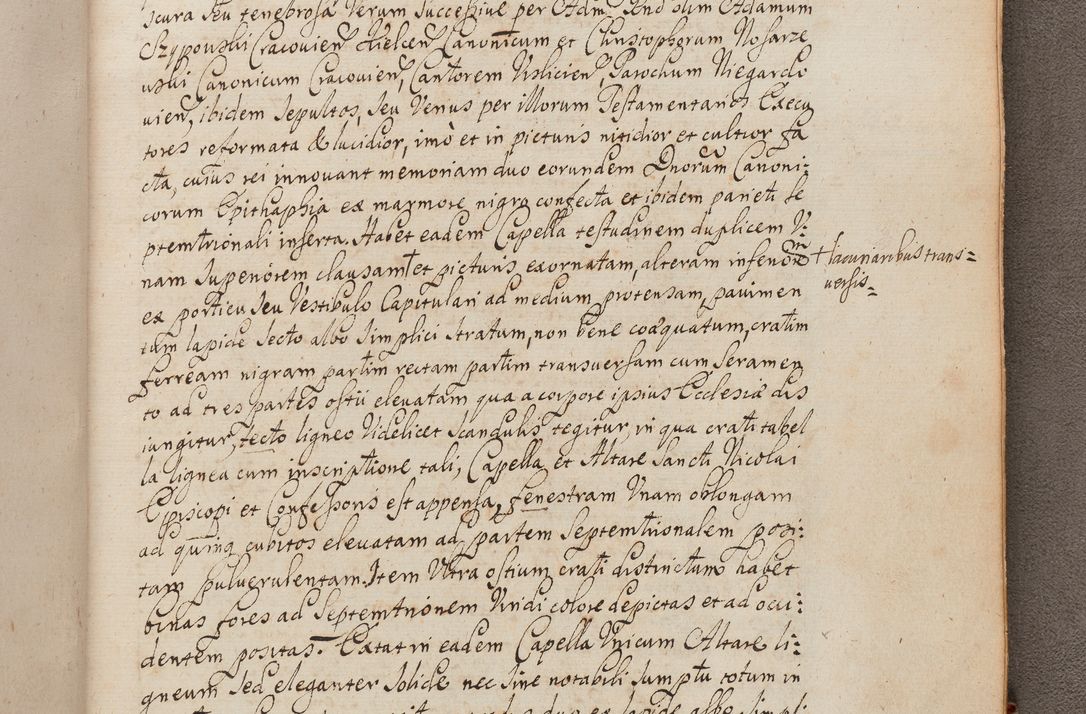 Zdjęcie nr 369 dla obiektu archiwalnego: In Nomine Domini Amen. ACTA VISITATIONIS. Externa sub Anno 1670 in Mense Julio incepta et in Augusto ac aliis Sequentibus eiusdem Anni mensibus per olim Illustrissimum ac Reverendissimum Dominum Andream Trzebicki Episcopum Cracoviensem in Cathedrali Ecclesia peractae, et successive per omnia et singula eiusdem Ecclesiae Sacella seu Capellas continuata atque ad hoc secundum volumen redacta et partim ob pestem Cracoviensem quadriennio grassantem partim ob alia legalia impedimenta quominus eadem Visitatio executa fuerit retardatae Demum morte praefati Illustrissimi et Reverendissimi Andreae Episcopi in Anno 1679 interveniente eadem Acta uti tam posthuma sub felici regimine Illustrissimi et Reverendissimi Domini Joannis Małachowski immediate in eundem Episcopatum succedentes ad effectum et finem executoris Authe. ordinaria in Anno 1682 sunt et fuerunt publicata, atque ideo illis omnibus et singulis quibus interest intimata.  VISITATIO Altarium Ecclesiae Cathedralis Cracoviensis infraspecificatorum circa translationem suorum ministeriorum et unionem Altaribus marmoreis ad quatuor columnas Ecclesiae sitis Anno Domini 1760 Die 17 Mensis Martij peracta. Perillustris Reverendissimus Dominus Hyacinthus Łopacki Canonicus Cathedralis et Archipresbyter Infulatus Cracoviensis Decanus Sandomiriensis a Celsissimo Illustrissimo Reverendissimo Domino Cajetano Ignatio Sołtyk Dei et Apostolicae Sedis Gratia Episcopo Cracoviensi Duce Severiae ad infrascripta delegatus per instrumentum tenoris sequentis ...