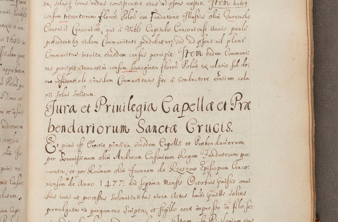 Zdjęcie nr 335 dla obiektu archiwalnego: In Nomine Domini Amen. ACTA VISITATIONIS. Externa sub Anno 1670 in Mense Julio incepta et in Augusto ac aliis Sequentibus eiusdem Anni mensibus per olim Illustrissimum ac Reverendissimum Dominum Andream Trzebicki Episcopum Cracoviensem in Cathedrali Ecclesia peractae, et successive per omnia et singula eiusdem Ecclesiae Sacella seu Capellas continuata atque ad hoc secundum volumen redacta et partim ob pestem Cracoviensem quadriennio grassantem partim ob alia legalia impedimenta quominus eadem Visitatio executa fuerit retardatae Demum morte praefati Illustrissimi et Reverendissimi Andreae Episcopi in Anno 1679 interveniente eadem Acta uti tam posthuma sub felici regimine Illustrissimi et Reverendissimi Domini Joannis Małachowski immediate in eundem Episcopatum succedentes ad effectum et finem executoris Authe. ordinaria in Anno 1682 sunt et fuerunt publicata, atque ideo illis omnibus et singulis quibus interest intimata.  VISITATIO Altarium Ecclesiae Cathedralis Cracoviensis infraspecificatorum circa translationem suorum ministeriorum et unionem Altaribus marmoreis ad quatuor columnas Ecclesiae sitis Anno Domini 1760 Die 17 Mensis Martij peracta. Perillustris Reverendissimus Dominus Hyacinthus Łopacki Canonicus Cathedralis et Archipresbyter Infulatus Cracoviensis Decanus Sandomiriensis a Celsissimo Illustrissimo Reverendissimo Domino Cajetano Ignatio Sołtyk Dei et Apostolicae Sedis Gratia Episcopo Cracoviensi Duce Severiae ad infrascripta delegatus per instrumentum tenoris sequentis ...