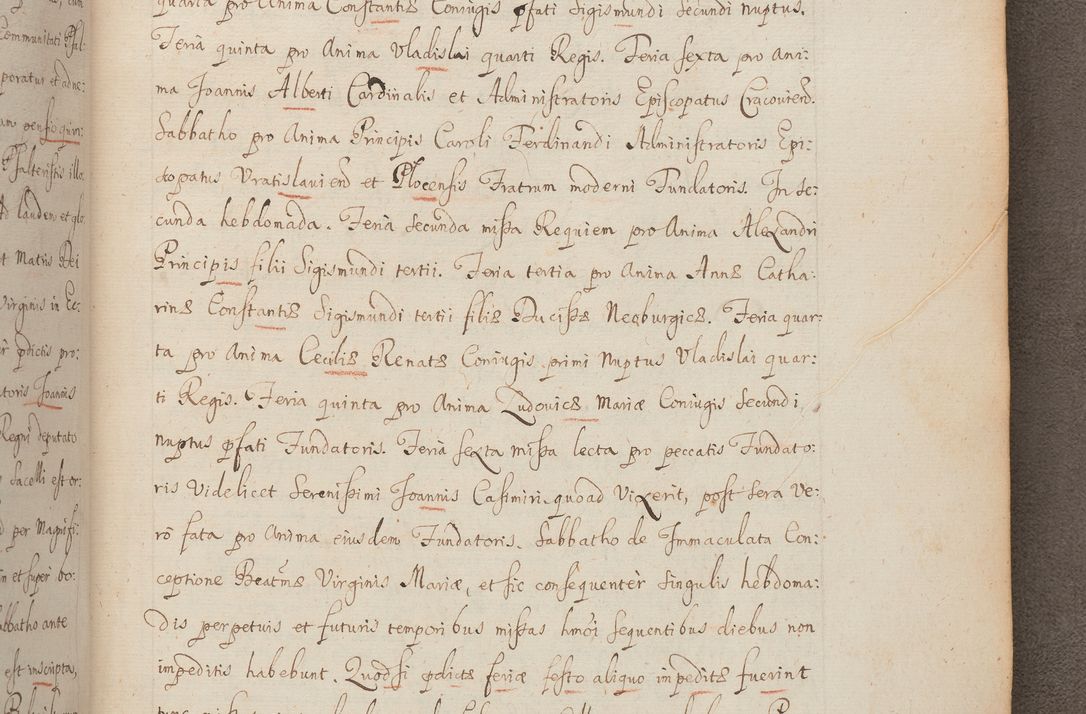Zdjęcie nr 299 dla obiektu archiwalnego: In Nomine Domini Amen. ACTA VISITATIONIS. Externa sub Anno 1670 in Mense Julio incepta et in Augusto ac aliis Sequentibus eiusdem Anni mensibus per olim Illustrissimum ac Reverendissimum Dominum Andream Trzebicki Episcopum Cracoviensem in Cathedrali Ecclesia peractae, et successive per omnia et singula eiusdem Ecclesiae Sacella seu Capellas continuata atque ad hoc secundum volumen redacta et partim ob pestem Cracoviensem quadriennio grassantem partim ob alia legalia impedimenta quominus eadem Visitatio executa fuerit retardatae Demum morte praefati Illustrissimi et Reverendissimi Andreae Episcopi in Anno 1679 interveniente eadem Acta uti tam posthuma sub felici regimine Illustrissimi et Reverendissimi Domini Joannis Małachowski immediate in eundem Episcopatum succedentes ad effectum et finem executoris Authe. ordinaria in Anno 1682 sunt et fuerunt publicata, atque ideo illis omnibus et singulis quibus interest intimata.  VISITATIO Altarium Ecclesiae Cathedralis Cracoviensis infraspecificatorum circa translationem suorum ministeriorum et unionem Altaribus marmoreis ad quatuor columnas Ecclesiae sitis Anno Domini 1760 Die 17 Mensis Martij peracta. Perillustris Reverendissimus Dominus Hyacinthus Łopacki Canonicus Cathedralis et Archipresbyter Infulatus Cracoviensis Decanus Sandomiriensis a Celsissimo Illustrissimo Reverendissimo Domino Cajetano Ignatio Sołtyk Dei et Apostolicae Sedis Gratia Episcopo Cracoviensi Duce Severiae ad infrascripta delegatus per instrumentum tenoris sequentis ...