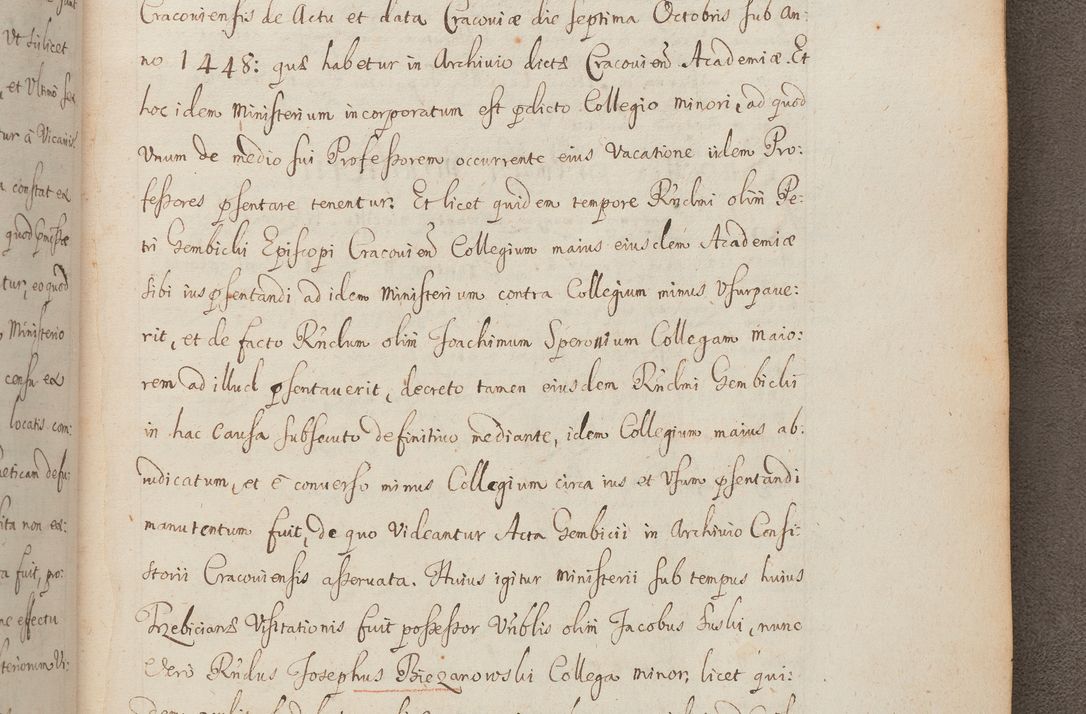 Zdjęcie nr 296 dla obiektu archiwalnego: In Nomine Domini Amen. ACTA VISITATIONIS. Externa sub Anno 1670 in Mense Julio incepta et in Augusto ac aliis Sequentibus eiusdem Anni mensibus per olim Illustrissimum ac Reverendissimum Dominum Andream Trzebicki Episcopum Cracoviensem in Cathedrali Ecclesia peractae, et successive per omnia et singula eiusdem Ecclesiae Sacella seu Capellas continuata atque ad hoc secundum volumen redacta et partim ob pestem Cracoviensem quadriennio grassantem partim ob alia legalia impedimenta quominus eadem Visitatio executa fuerit retardatae Demum morte praefati Illustrissimi et Reverendissimi Andreae Episcopi in Anno 1679 interveniente eadem Acta uti tam posthuma sub felici regimine Illustrissimi et Reverendissimi Domini Joannis Małachowski immediate in eundem Episcopatum succedentes ad effectum et finem executoris Authe. ordinaria in Anno 1682 sunt et fuerunt publicata, atque ideo illis omnibus et singulis quibus interest intimata.  VISITATIO Altarium Ecclesiae Cathedralis Cracoviensis infraspecificatorum circa translationem suorum ministeriorum et unionem Altaribus marmoreis ad quatuor columnas Ecclesiae sitis Anno Domini 1760 Die 17 Mensis Martij peracta. Perillustris Reverendissimus Dominus Hyacinthus Łopacki Canonicus Cathedralis et Archipresbyter Infulatus Cracoviensis Decanus Sandomiriensis a Celsissimo Illustrissimo Reverendissimo Domino Cajetano Ignatio Sołtyk Dei et Apostolicae Sedis Gratia Episcopo Cracoviensi Duce Severiae ad infrascripta delegatus per instrumentum tenoris sequentis ...