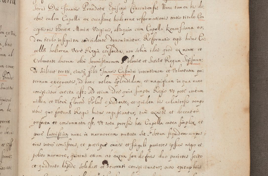 Zdjęcie nr 290 dla obiektu archiwalnego: In Nomine Domini Amen. ACTA VISITATIONIS. Externa sub Anno 1670 in Mense Julio incepta et in Augusto ac aliis Sequentibus eiusdem Anni mensibus per olim Illustrissimum ac Reverendissimum Dominum Andream Trzebicki Episcopum Cracoviensem in Cathedrali Ecclesia peractae, et successive per omnia et singula eiusdem Ecclesiae Sacella seu Capellas continuata atque ad hoc secundum volumen redacta et partim ob pestem Cracoviensem quadriennio grassantem partim ob alia legalia impedimenta quominus eadem Visitatio executa fuerit retardatae Demum morte praefati Illustrissimi et Reverendissimi Andreae Episcopi in Anno 1679 interveniente eadem Acta uti tam posthuma sub felici regimine Illustrissimi et Reverendissimi Domini Joannis Małachowski immediate in eundem Episcopatum succedentes ad effectum et finem executoris Authe. ordinaria in Anno 1682 sunt et fuerunt publicata, atque ideo illis omnibus et singulis quibus interest intimata.  VISITATIO Altarium Ecclesiae Cathedralis Cracoviensis infraspecificatorum circa translationem suorum ministeriorum et unionem Altaribus marmoreis ad quatuor columnas Ecclesiae sitis Anno Domini 1760 Die 17 Mensis Martij peracta. Perillustris Reverendissimus Dominus Hyacinthus Łopacki Canonicus Cathedralis et Archipresbyter Infulatus Cracoviensis Decanus Sandomiriensis a Celsissimo Illustrissimo Reverendissimo Domino Cajetano Ignatio Sołtyk Dei et Apostolicae Sedis Gratia Episcopo Cracoviensi Duce Severiae ad infrascripta delegatus per instrumentum tenoris sequentis ...