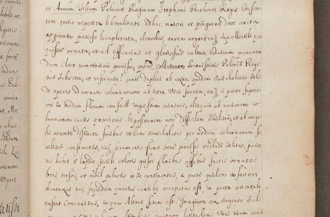 Zdjęcie nr 265 dla obiektu archiwalnego: In Nomine Domini Amen. ACTA VISITATIONIS. Externa sub Anno 1670 in Mense Julio incepta et in Augusto ac aliis Sequentibus eiusdem Anni mensibus per olim Illustrissimum ac Reverendissimum Dominum Andream Trzebicki Episcopum Cracoviensem in Cathedrali Ecclesia peractae, et successive per omnia et singula eiusdem Ecclesiae Sacella seu Capellas continuata atque ad hoc secundum volumen redacta et partim ob pestem Cracoviensem quadriennio grassantem partim ob alia legalia impedimenta quominus eadem Visitatio executa fuerit retardatae Demum morte praefati Illustrissimi et Reverendissimi Andreae Episcopi in Anno 1679 interveniente eadem Acta uti tam posthuma sub felici regimine Illustrissimi et Reverendissimi Domini Joannis Małachowski immediate in eundem Episcopatum succedentes ad effectum et finem executoris Authe. ordinaria in Anno 1682 sunt et fuerunt publicata, atque ideo illis omnibus et singulis quibus interest intimata.  VISITATIO Altarium Ecclesiae Cathedralis Cracoviensis infraspecificatorum circa translationem suorum ministeriorum et unionem Altaribus marmoreis ad quatuor columnas Ecclesiae sitis Anno Domini 1760 Die 17 Mensis Martij peracta. Perillustris Reverendissimus Dominus Hyacinthus Łopacki Canonicus Cathedralis et Archipresbyter Infulatus Cracoviensis Decanus Sandomiriensis a Celsissimo Illustrissimo Reverendissimo Domino Cajetano Ignatio Sołtyk Dei et Apostolicae Sedis Gratia Episcopo Cracoviensi Duce Severiae ad infrascripta delegatus per instrumentum tenoris sequentis ...