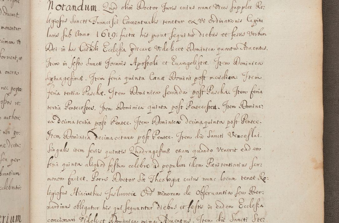 Zdjęcie nr 264 dla obiektu archiwalnego: In Nomine Domini Amen. ACTA VISITATIONIS. Externa sub Anno 1670 in Mense Julio incepta et in Augusto ac aliis Sequentibus eiusdem Anni mensibus per olim Illustrissimum ac Reverendissimum Dominum Andream Trzebicki Episcopum Cracoviensem in Cathedrali Ecclesia peractae, et successive per omnia et singula eiusdem Ecclesiae Sacella seu Capellas continuata atque ad hoc secundum volumen redacta et partim ob pestem Cracoviensem quadriennio grassantem partim ob alia legalia impedimenta quominus eadem Visitatio executa fuerit retardatae Demum morte praefati Illustrissimi et Reverendissimi Andreae Episcopi in Anno 1679 interveniente eadem Acta uti tam posthuma sub felici regimine Illustrissimi et Reverendissimi Domini Joannis Małachowski immediate in eundem Episcopatum succedentes ad effectum et finem executoris Authe. ordinaria in Anno 1682 sunt et fuerunt publicata, atque ideo illis omnibus et singulis quibus interest intimata.  VISITATIO Altarium Ecclesiae Cathedralis Cracoviensis infraspecificatorum circa translationem suorum ministeriorum et unionem Altaribus marmoreis ad quatuor columnas Ecclesiae sitis Anno Domini 1760 Die 17 Mensis Martij peracta. Perillustris Reverendissimus Dominus Hyacinthus Łopacki Canonicus Cathedralis et Archipresbyter Infulatus Cracoviensis Decanus Sandomiriensis a Celsissimo Illustrissimo Reverendissimo Domino Cajetano Ignatio Sołtyk Dei et Apostolicae Sedis Gratia Episcopo Cracoviensi Duce Severiae ad infrascripta delegatus per instrumentum tenoris sequentis ...