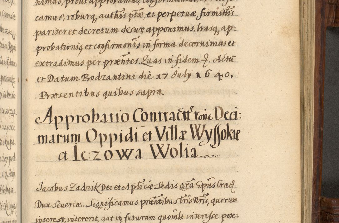 Zdjęcie nr 1173 dla obiektu archiwalnego: Acta episcopalia R. D. Jacobi Zadzik, episcopi Cracoviensis et ducis Severiae annorum 1639 et 1640. Volumen II