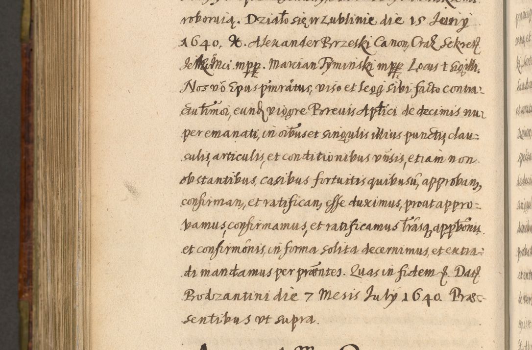 Zdjęcie nr 1148 dla obiektu archiwalnego: Acta episcopalia R. D. Jacobi Zadzik, episcopi Cracoviensis et ducis Severiae annorum 1639 et 1640. Volumen II