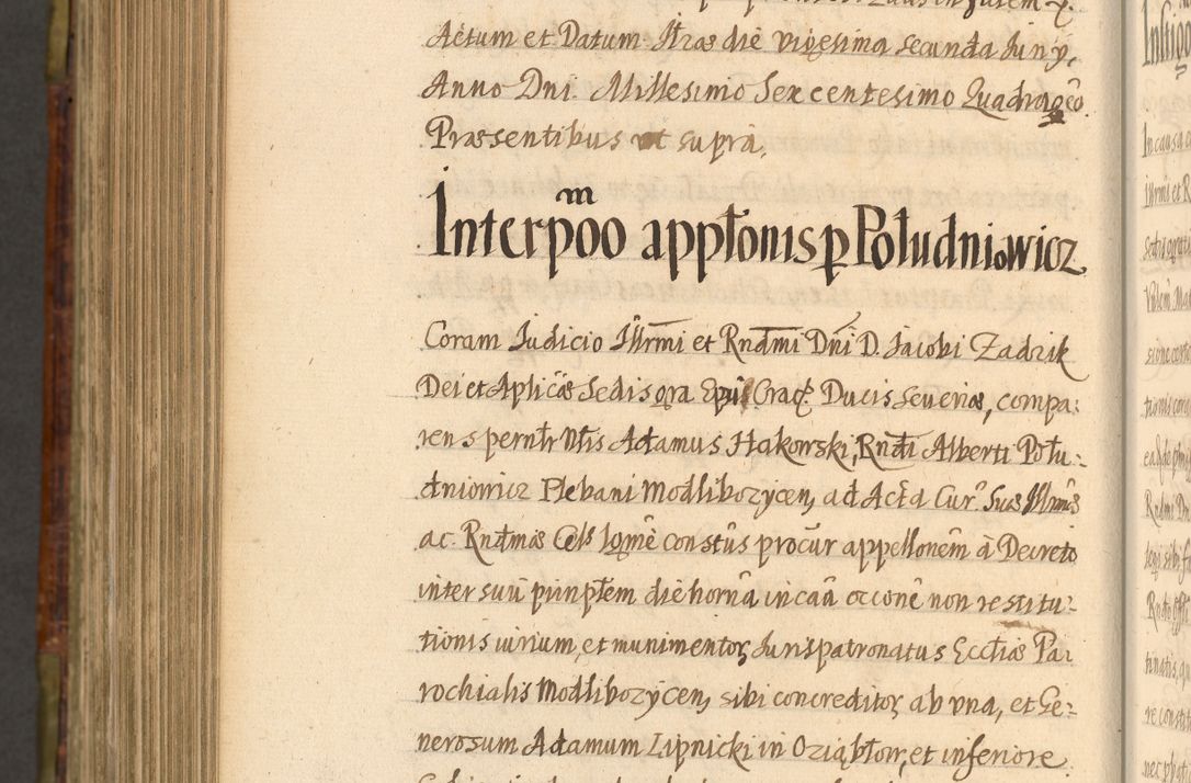 Zdjęcie nr 1090 dla obiektu archiwalnego: Acta episcopalia R. D. Jacobi Zadzik, episcopi Cracoviensis et ducis Severiae annorum 1639 et 1640. Volumen II