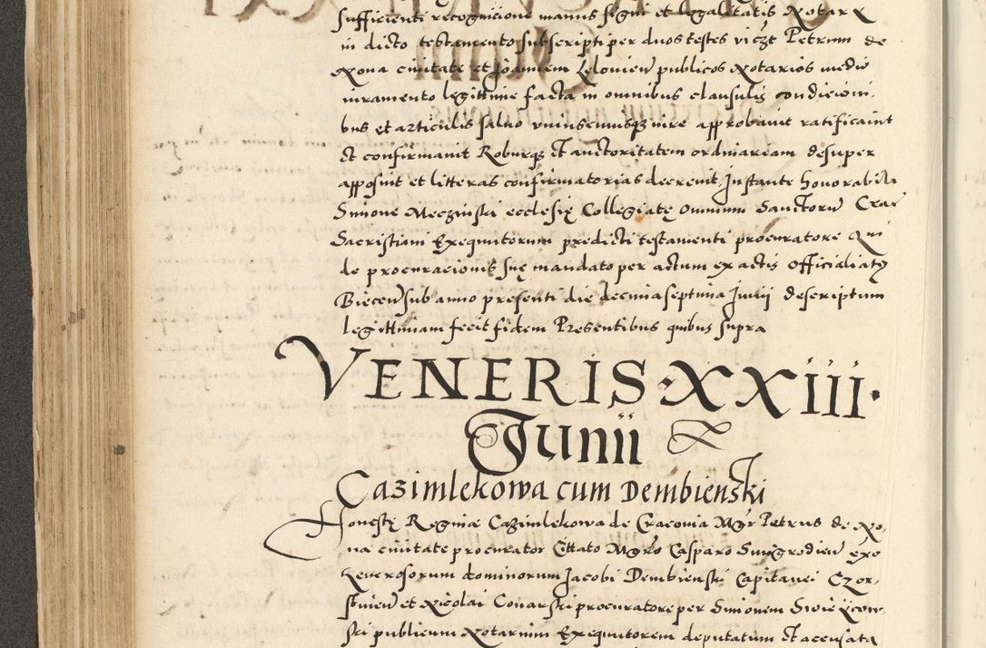 Zdjęcie nr 204 dla obiektu archiwalnego: Acta actorum causarum sententiarum deffinitiuarum, quam interloquutoriarum, decretorum, obligationum, procuratorum etc. coram Reverendo Domino Martino Izbienski de Rusiecz Archidiacono Posnaniensis, custode et in Spiritualibus Vicario generali officiali Cracoviensis, ad Annum Domini Millesimum quingentesimum Sexagesimum Nonum cuius indictio duodecima, Pontus Sanctissimi Pii Papae Quinti Annus quartus foeliciter continuantur