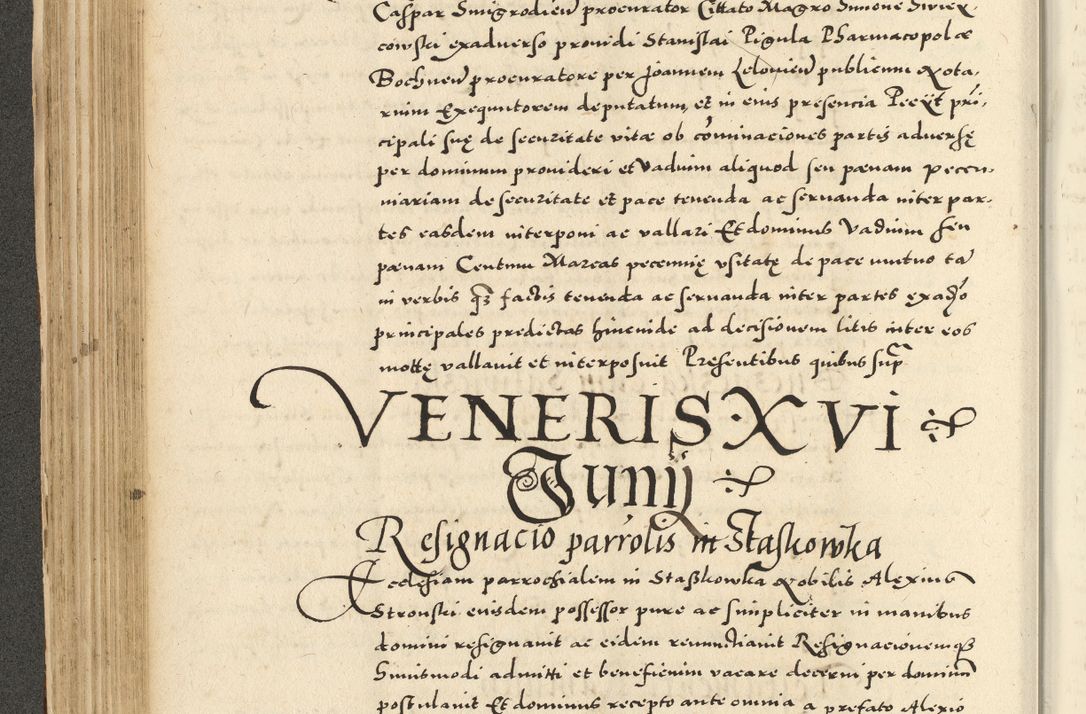 Zdjęcie nr 198 dla obiektu archiwalnego: Acta actorum causarum sententiarum deffinitiuarum, quam interloquutoriarum, decretorum, obligationum, procuratorum etc. coram Reverendo Domino Martino Izbienski de Rusiecz Archidiacono Posnaniensis, custode et in Spiritualibus Vicario generali officiali Cracoviensis, ad Annum Domini Millesimum quingentesimum Sexagesimum Nonum cuius indictio duodecima, Pontus Sanctissimi Pii Papae Quinti Annus quartus foeliciter continuantur
