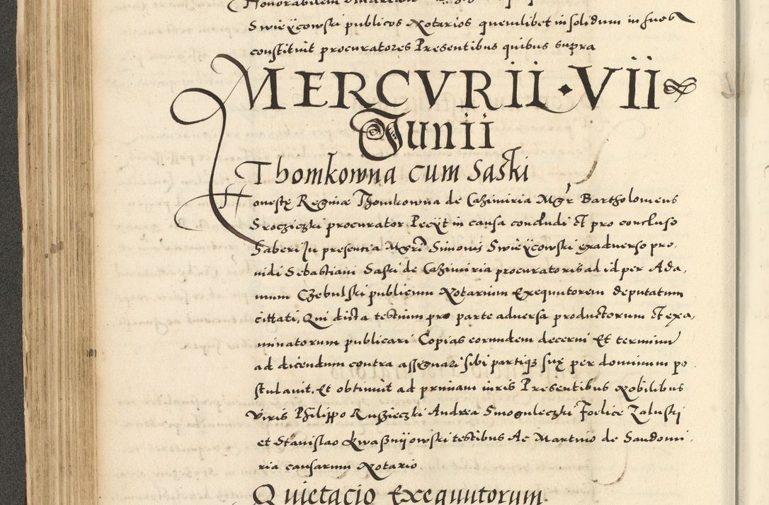 Zdjęcie nr 190 dla obiektu archiwalnego: Acta actorum causarum sententiarum deffinitiuarum, quam interloquutoriarum, decretorum, obligationum, procuratorum etc. coram Reverendo Domino Martino Izbienski de Rusiecz Archidiacono Posnaniensis, custode et in Spiritualibus Vicario generali officiali Cracoviensis, ad Annum Domini Millesimum quingentesimum Sexagesimum Nonum cuius indictio duodecima, Pontus Sanctissimi Pii Papae Quinti Annus quartus foeliciter continuantur