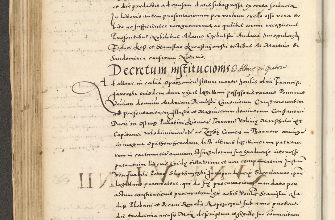 Zdjęcie nr 188 dla obiektu archiwalnego: Acta actorum causarum sententiarum deffinitiuarum, quam interloquutoriarum, decretorum, obligationum, procuratorum etc. coram Reverendo Domino Martino Izbienski de Rusiecz Archidiacono Posnaniensis, custode et in Spiritualibus Vicario generali officiali Cracoviensis, ad Annum Domini Millesimum quingentesimum Sexagesimum Nonum cuius indictio duodecima, Pontus Sanctissimi Pii Papae Quinti Annus quartus foeliciter continuantur
