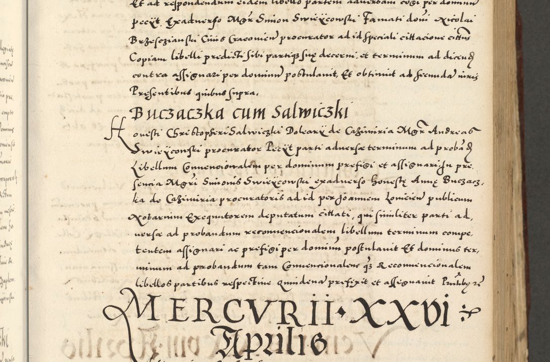 Zdjęcie nr 157 dla obiektu archiwalnego: Acta actorum causarum sententiarum deffinitiuarum, quam interloquutoriarum, decretorum, obligationum, procuratorum etc. coram Reverendo Domino Martino Izbienski de Rusiecz Archidiacono Posnaniensis, custode et in Spiritualibus Vicario generali officiali Cracoviensis, ad Annum Domini Millesimum quingentesimum Sexagesimum Nonum cuius indictio duodecima, Pontus Sanctissimi Pii Papae Quinti Annus quartus foeliciter continuantur