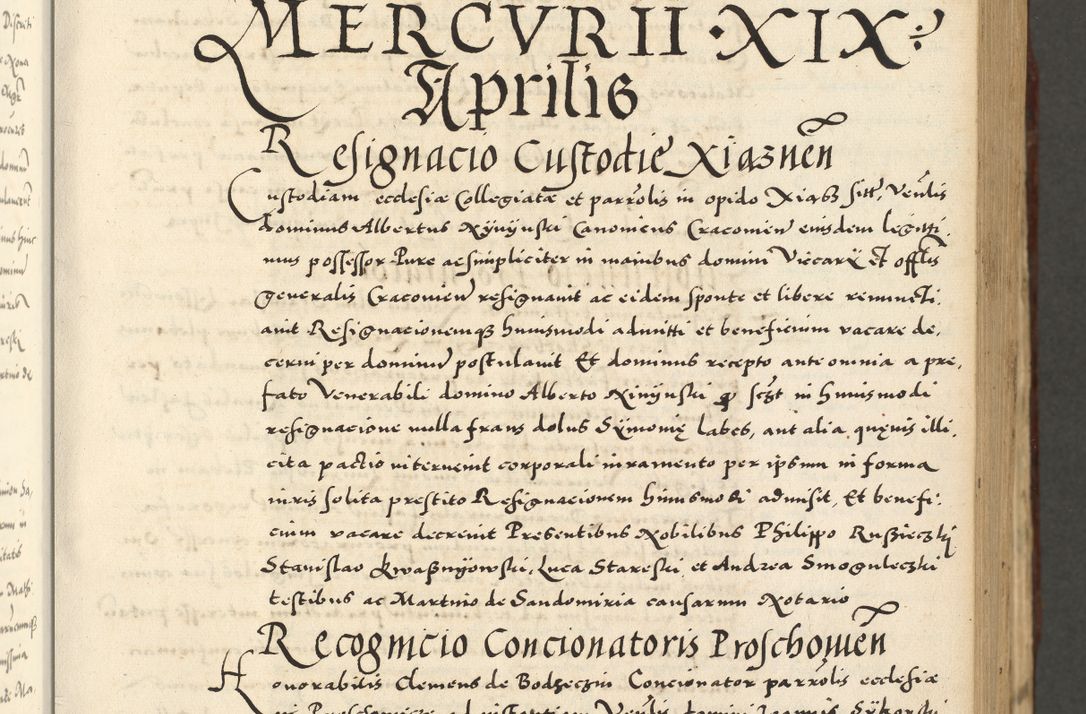 Zdjęcie nr 149 dla obiektu archiwalnego: Acta actorum causarum sententiarum deffinitiuarum, quam interloquutoriarum, decretorum, obligationum, procuratorum etc. coram Reverendo Domino Martino Izbienski de Rusiecz Archidiacono Posnaniensis, custode et in Spiritualibus Vicario generali officiali Cracoviensis, ad Annum Domini Millesimum quingentesimum Sexagesimum Nonum cuius indictio duodecima, Pontus Sanctissimi Pii Papae Quinti Annus quartus foeliciter continuantur