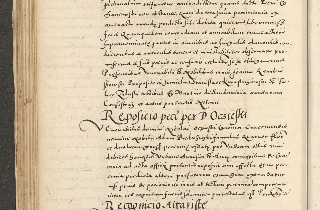 Zdjęcie nr 144 dla obiektu archiwalnego: Acta actorum causarum sententiarum deffinitiuarum, quam interloquutoriarum, decretorum, obligationum, procuratorum etc. coram Reverendo Domino Martino Izbienski de Rusiecz Archidiacono Posnaniensis, custode et in Spiritualibus Vicario generali officiali Cracoviensis, ad Annum Domini Millesimum quingentesimum Sexagesimum Nonum cuius indictio duodecima, Pontus Sanctissimi Pii Papae Quinti Annus quartus foeliciter continuantur