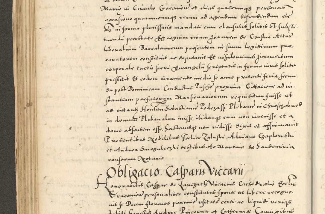 Zdjęcie nr 136 dla obiektu archiwalnego: Acta actorum causarum sententiarum deffinitiuarum, quam interloquutoriarum, decretorum, obligationum, procuratorum etc. coram Reverendo Domino Martino Izbienski de Rusiecz Archidiacono Posnaniensis, custode et in Spiritualibus Vicario generali officiali Cracoviensis, ad Annum Domini Millesimum quingentesimum Sexagesimum Nonum cuius indictio duodecima, Pontus Sanctissimi Pii Papae Quinti Annus quartus foeliciter continuantur