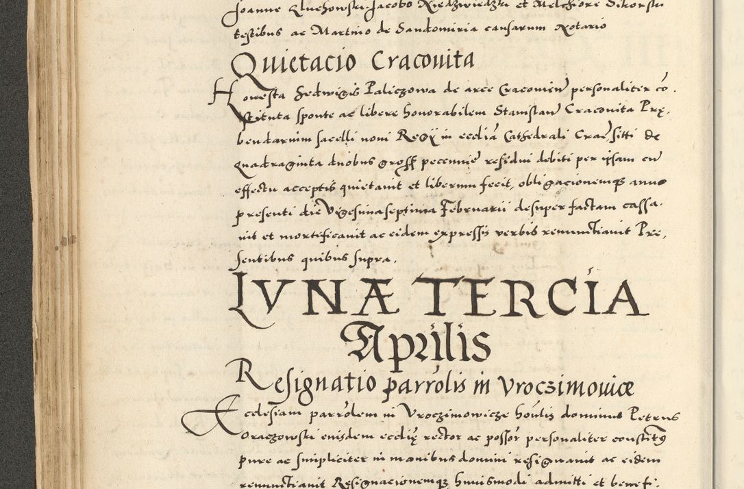 Zdjęcie nr 126 dla obiektu archiwalnego: Acta actorum causarum sententiarum deffinitiuarum, quam interloquutoriarum, decretorum, obligationum, procuratorum etc. coram Reverendo Domino Martino Izbienski de Rusiecz Archidiacono Posnaniensis, custode et in Spiritualibus Vicario generali officiali Cracoviensis, ad Annum Domini Millesimum quingentesimum Sexagesimum Nonum cuius indictio duodecima, Pontus Sanctissimi Pii Papae Quinti Annus quartus foeliciter continuantur