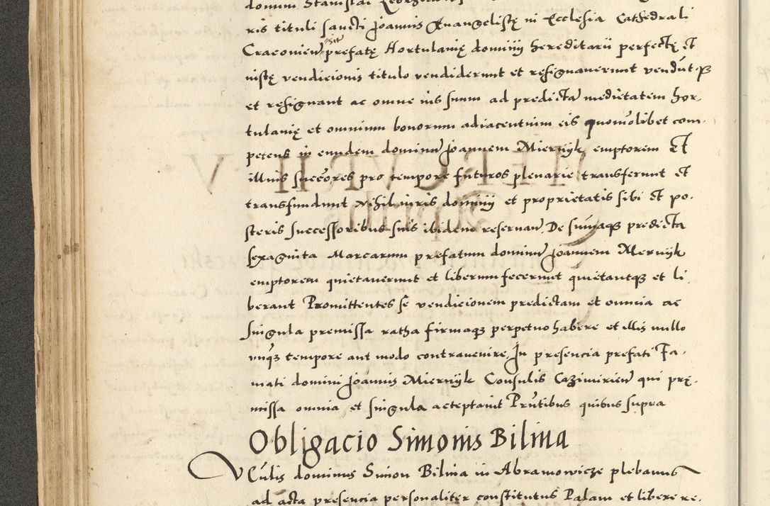 Zdjęcie nr 128 dla obiektu archiwalnego: Acta actorum causarum sententiarum deffinitiuarum, quam interloquutoriarum, decretorum, obligationum, procuratorum etc. coram Reverendo Domino Martino Izbienski de Rusiecz Archidiacono Posnaniensis, custode et in Spiritualibus Vicario generali officiali Cracoviensis, ad Annum Domini Millesimum quingentesimum Sexagesimum Nonum cuius indictio duodecima, Pontus Sanctissimi Pii Papae Quinti Annus quartus foeliciter continuantur