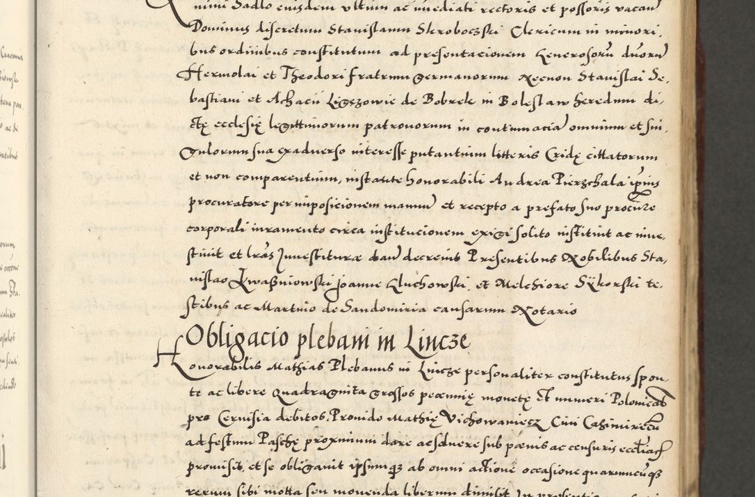 Zdjęcie nr 109 dla obiektu archiwalnego: Acta actorum causarum sententiarum deffinitiuarum, quam interloquutoriarum, decretorum, obligationum, procuratorum etc. coram Reverendo Domino Martino Izbienski de Rusiecz Archidiacono Posnaniensis, custode et in Spiritualibus Vicario generali officiali Cracoviensis, ad Annum Domini Millesimum quingentesimum Sexagesimum Nonum cuius indictio duodecima, Pontus Sanctissimi Pii Papae Quinti Annus quartus foeliciter continuantur