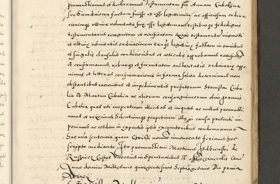 Zdjęcie nr 103 dla obiektu archiwalnego: Acta actorum causarum sententiarum deffinitiuarum, quam interloquutoriarum, decretorum, obligationum, procuratorum etc. coram Reverendo Domino Martino Izbienski de Rusiecz Archidiacono Posnaniensis, custode et in Spiritualibus Vicario generali officiali Cracoviensis, ad Annum Domini Millesimum quingentesimum Sexagesimum Nonum cuius indictio duodecima, Pontus Sanctissimi Pii Papae Quinti Annus quartus foeliciter continuantur