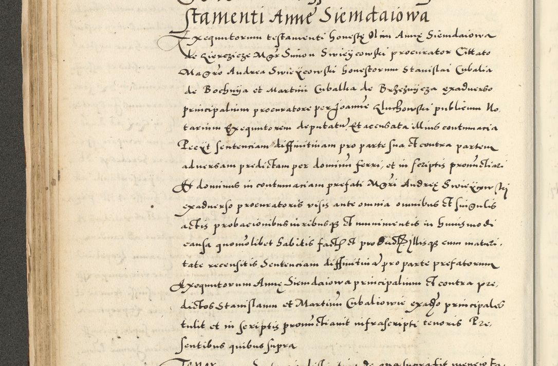 Zdjęcie nr 102 dla obiektu archiwalnego: Acta actorum causarum sententiarum deffinitiuarum, quam interloquutoriarum, decretorum, obligationum, procuratorum etc. coram Reverendo Domino Martino Izbienski de Rusiecz Archidiacono Posnaniensis, custode et in Spiritualibus Vicario generali officiali Cracoviensis, ad Annum Domini Millesimum quingentesimum Sexagesimum Nonum cuius indictio duodecima, Pontus Sanctissimi Pii Papae Quinti Annus quartus foeliciter continuantur