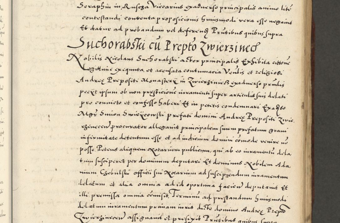 Zdjęcie nr 95 dla obiektu archiwalnego: Acta actorum causarum sententiarum deffinitiuarum, quam interloquutoriarum, decretorum, obligationum, procuratorum etc. coram Reverendo Domino Martino Izbienski de Rusiecz Archidiacono Posnaniensis, custode et in Spiritualibus Vicario generali officiali Cracoviensis, ad Annum Domini Millesimum quingentesimum Sexagesimum Nonum cuius indictio duodecima, Pontus Sanctissimi Pii Papae Quinti Annus quartus foeliciter continuantur