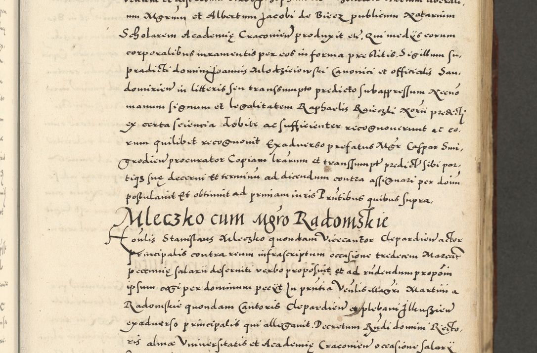 Zdjęcie nr 93 dla obiektu archiwalnego: Acta actorum causarum sententiarum deffinitiuarum, quam interloquutoriarum, decretorum, obligationum, procuratorum etc. coram Reverendo Domino Martino Izbienski de Rusiecz Archidiacono Posnaniensis, custode et in Spiritualibus Vicario generali officiali Cracoviensis, ad Annum Domini Millesimum quingentesimum Sexagesimum Nonum cuius indictio duodecima, Pontus Sanctissimi Pii Papae Quinti Annus quartus foeliciter continuantur