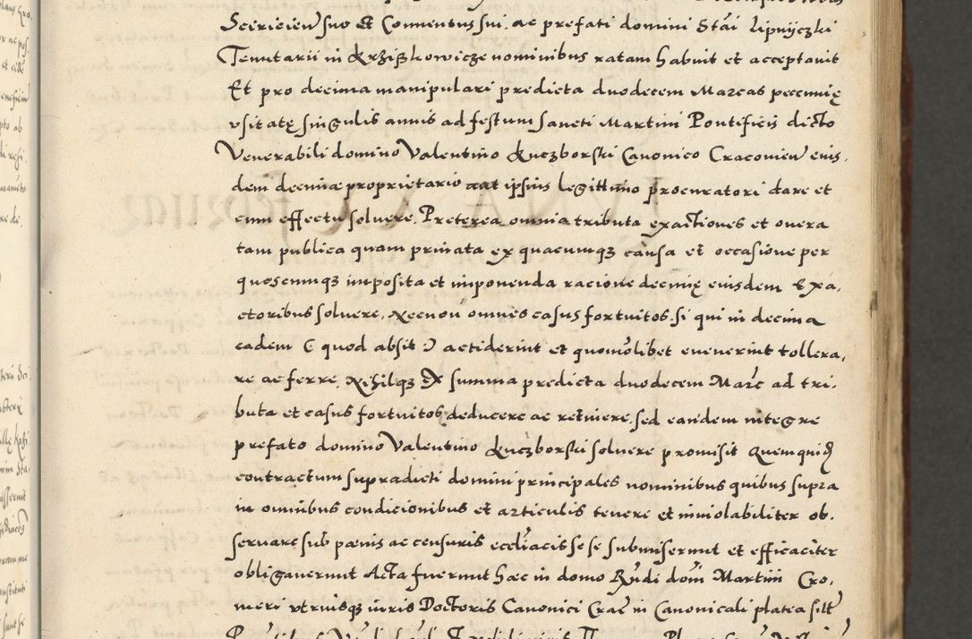 Zdjęcie nr 85 dla obiektu archiwalnego: Acta actorum causarum sententiarum deffinitiuarum, quam interloquutoriarum, decretorum, obligationum, procuratorum etc. coram Reverendo Domino Martino Izbienski de Rusiecz Archidiacono Posnaniensis, custode et in Spiritualibus Vicario generali officiali Cracoviensis, ad Annum Domini Millesimum quingentesimum Sexagesimum Nonum cuius indictio duodecima, Pontus Sanctissimi Pii Papae Quinti Annus quartus foeliciter continuantur