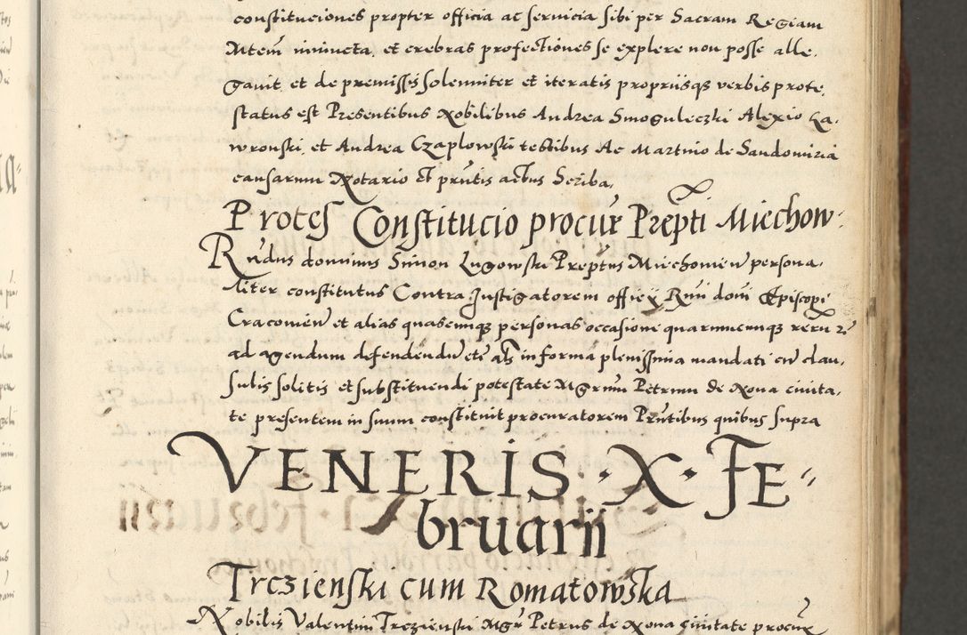 Zdjęcie nr 73 dla obiektu archiwalnego: Acta actorum causarum sententiarum deffinitiuarum, quam interloquutoriarum, decretorum, obligationum, procuratorum etc. coram Reverendo Domino Martino Izbienski de Rusiecz Archidiacono Posnaniensis, custode et in Spiritualibus Vicario generali officiali Cracoviensis, ad Annum Domini Millesimum quingentesimum Sexagesimum Nonum cuius indictio duodecima, Pontus Sanctissimi Pii Papae Quinti Annus quartus foeliciter continuantur