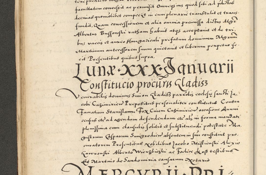 Zdjęcie nr 66 dla obiektu archiwalnego: Acta actorum causarum sententiarum deffinitiuarum, quam interloquutoriarum, decretorum, obligationum, procuratorum etc. coram Reverendo Domino Martino Izbienski de Rusiecz Archidiacono Posnaniensis, custode et in Spiritualibus Vicario generali officiali Cracoviensis, ad Annum Domini Millesimum quingentesimum Sexagesimum Nonum cuius indictio duodecima, Pontus Sanctissimi Pii Papae Quinti Annus quartus foeliciter continuantur