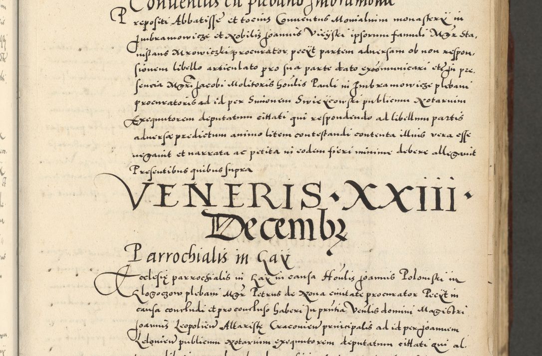 Zdjęcie nr 33 dla obiektu archiwalnego: Acta actorum causarum sententiarum deffinitiuarum, quam interloquutoriarum, decretorum, obligationum, procuratorum etc. coram Reverendo Domino Martino Izbienski de Rusiecz Archidiacono Posnaniensis, custode et in Spiritualibus Vicario generali officiali Cracoviensis, ad Annum Domini Millesimum quingentesimum Sexagesimum Nonum cuius indictio duodecima, Pontus Sanctissimi Pii Papae Quinti Annus quartus foeliciter continuantur