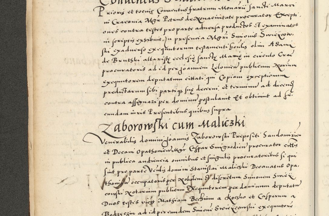 Zdjęcie nr 28 dla obiektu archiwalnego: Acta actorum causarum sententiarum deffinitiuarum, quam interloquutoriarum, decretorum, obligationum, procuratorum etc. coram Reverendo Domino Martino Izbienski de Rusiecz Archidiacono Posnaniensis, custode et in Spiritualibus Vicario generali officiali Cracoviensis, ad Annum Domini Millesimum quingentesimum Sexagesimum Nonum cuius indictio duodecima, Pontus Sanctissimi Pii Papae Quinti Annus quartus foeliciter continuantur