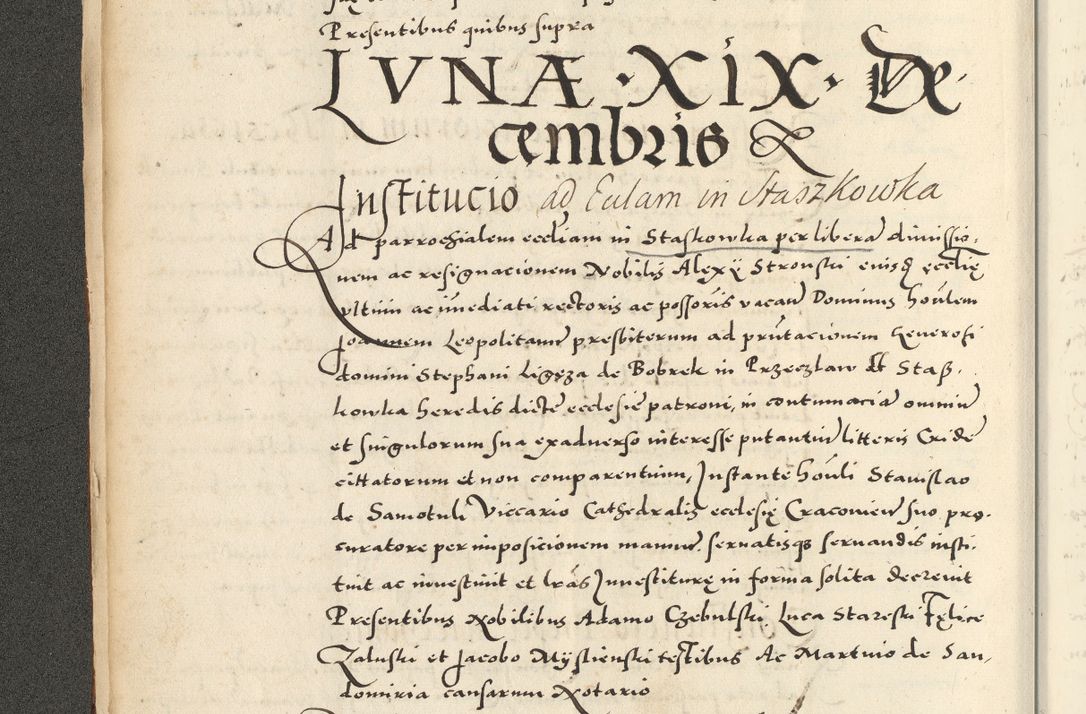 Zdjęcie nr 30 dla obiektu archiwalnego: Acta actorum causarum sententiarum deffinitiuarum, quam interloquutoriarum, decretorum, obligationum, procuratorum etc. coram Reverendo Domino Martino Izbienski de Rusiecz Archidiacono Posnaniensis, custode et in Spiritualibus Vicario generali officiali Cracoviensis, ad Annum Domini Millesimum quingentesimum Sexagesimum Nonum cuius indictio duodecima, Pontus Sanctissimi Pii Papae Quinti Annus quartus foeliciter continuantur