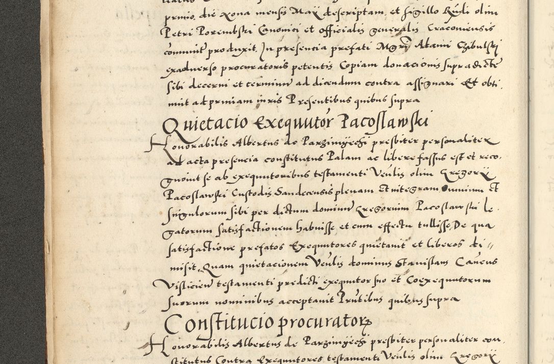 Zdjęcie nr 32 dla obiektu archiwalnego: Acta actorum causarum sententiarum deffinitiuarum, quam interloquutoriarum, decretorum, obligationum, procuratorum etc. coram Reverendo Domino Martino Izbienski de Rusiecz Archidiacono Posnaniensis, custode et in Spiritualibus Vicario generali officiali Cracoviensis, ad Annum Domini Millesimum quingentesimum Sexagesimum Nonum cuius indictio duodecima, Pontus Sanctissimi Pii Papae Quinti Annus quartus foeliciter continuantur