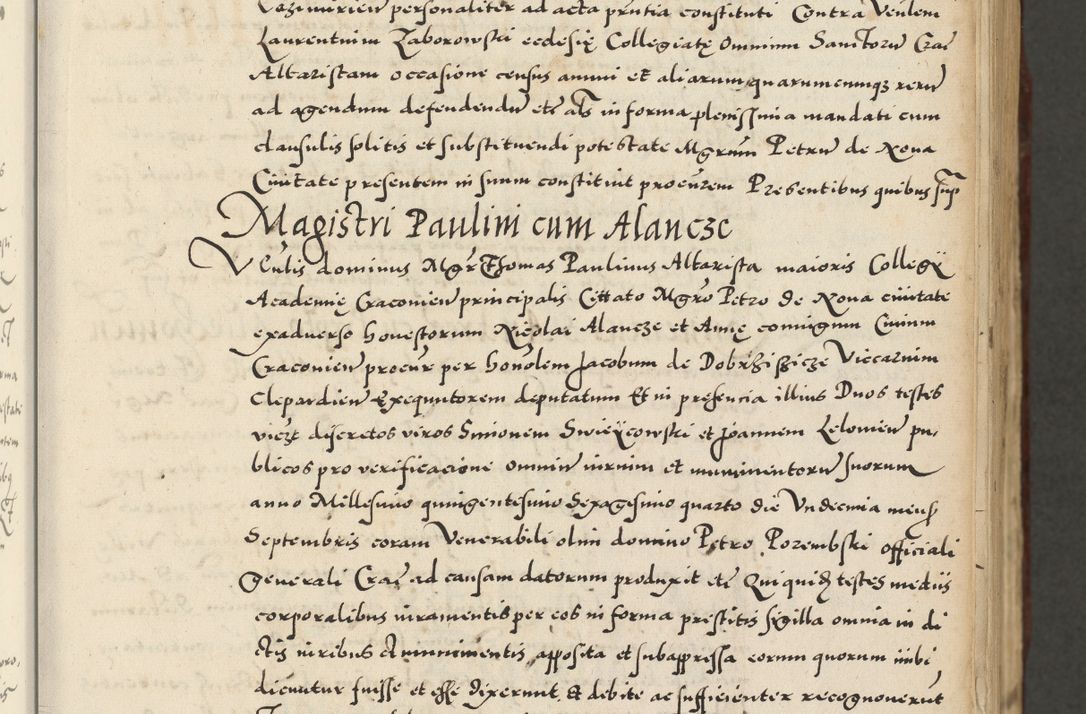 Zdjęcie nr 25 dla obiektu archiwalnego: Acta actorum causarum sententiarum deffinitiuarum, quam interloquutoriarum, decretorum, obligationum, procuratorum etc. coram Reverendo Domino Martino Izbienski de Rusiecz Archidiacono Posnaniensis, custode et in Spiritualibus Vicario generali officiali Cracoviensis, ad Annum Domini Millesimum quingentesimum Sexagesimum Nonum cuius indictio duodecima, Pontus Sanctissimi Pii Papae Quinti Annus quartus foeliciter continuantur