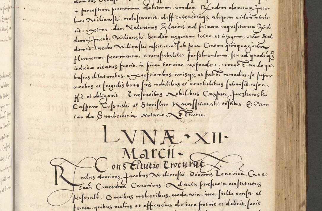 Zdjęcie nr 405 dla obiektu archiwalnego: Acta actorum causarum sententiarum deffinitiuarum, quam interloquutoriarum, decretorum, obligationum, procuratorum etc. coram Reverendo Domino Martino Izbienski de Rusiecz Archidiacono Posnaniensis, custode et in Spiritualibus Vicario generali officiali Cracoviensis, ad Annum Domini Millesimum quingentesimum Sexagesimum Nonum cuius indictio duodecima, Pontus Sanctissimi Pii Papae Quinti Annus quartus foeliciter continuantur