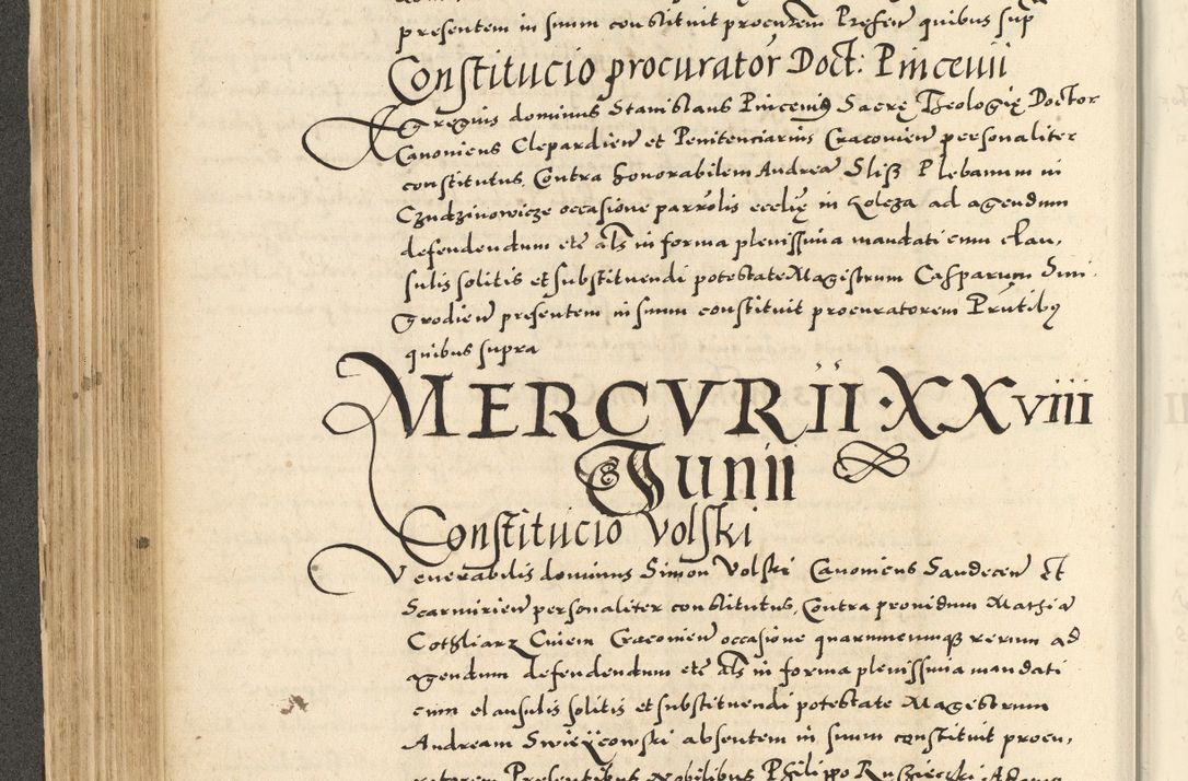 Zdjęcie nr 208 dla obiektu archiwalnego: Acta actorum causarum sententiarum deffinitiuarum, quam interloquutoriarum, decretorum, obligationum, procuratorum etc. coram Reverendo Domino Martino Izbienski de Rusiecz Archidiacono Posnaniensis, custode et in Spiritualibus Vicario generali officiali Cracoviensis, ad Annum Domini Millesimum quingentesimum Sexagesimum Nonum cuius indictio duodecima, Pontus Sanctissimi Pii Papae Quinti Annus quartus foeliciter continuantur