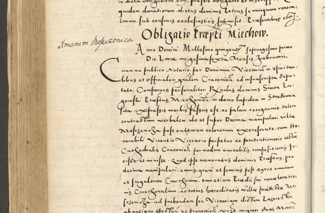 Zdjęcie nr 398 dla obiektu archiwalnego: Acta actorum causarum sententiarum deffinitiuarum, quam interloquutoriarum, decretorum, obligationum, procuratorum etc. coram Reverendo Domino Martino Izbienski de Rusiecz Archidiacono Posnaniensis, custode et in Spiritualibus Vicario generali officiali Cracoviensis, ad Annum Domini Millesimum quingentesimum Sexagesimum Nonum cuius indictio duodecima, Pontus Sanctissimi Pii Papae Quinti Annus quartus foeliciter continuantur