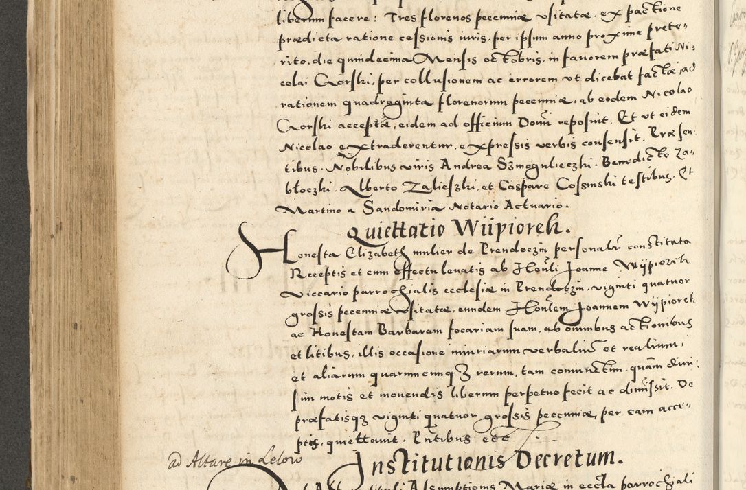 Zdjęcie nr 372 dla obiektu archiwalnego: Acta actorum causarum sententiarum deffinitiuarum, quam interloquutoriarum, decretorum, obligationum, procuratorum etc. coram Reverendo Domino Martino Izbienski de Rusiecz Archidiacono Posnaniensis, custode et in Spiritualibus Vicario generali officiali Cracoviensis, ad Annum Domini Millesimum quingentesimum Sexagesimum Nonum cuius indictio duodecima, Pontus Sanctissimi Pii Papae Quinti Annus quartus foeliciter continuantur