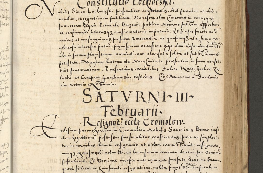 Zdjęcie nr 371 dla obiektu archiwalnego: Acta actorum causarum sententiarum deffinitiuarum, quam interloquutoriarum, decretorum, obligationum, procuratorum etc. coram Reverendo Domino Martino Izbienski de Rusiecz Archidiacono Posnaniensis, custode et in Spiritualibus Vicario generali officiali Cracoviensis, ad Annum Domini Millesimum quingentesimum Sexagesimum Nonum cuius indictio duodecima, Pontus Sanctissimi Pii Papae Quinti Annus quartus foeliciter continuantur