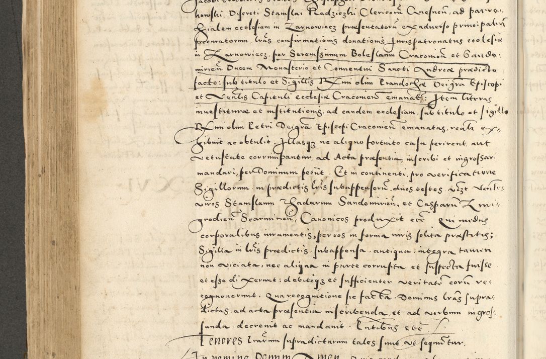 Zdjęcie nr 358 dla obiektu archiwalnego: Acta actorum causarum sententiarum deffinitiuarum, quam interloquutoriarum, decretorum, obligationum, procuratorum etc. coram Reverendo Domino Martino Izbienski de Rusiecz Archidiacono Posnaniensis, custode et in Spiritualibus Vicario generali officiali Cracoviensis, ad Annum Domini Millesimum quingentesimum Sexagesimum Nonum cuius indictio duodecima, Pontus Sanctissimi Pii Papae Quinti Annus quartus foeliciter continuantur