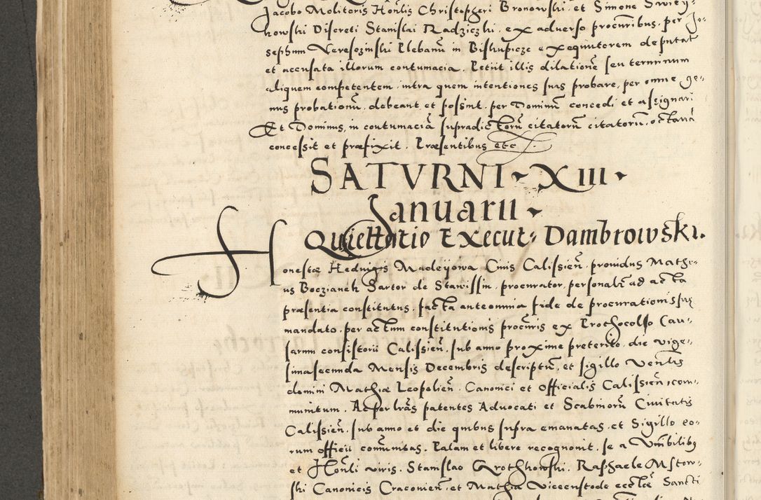 Zdjęcie nr 348 dla obiektu archiwalnego: Acta actorum causarum sententiarum deffinitiuarum, quam interloquutoriarum, decretorum, obligationum, procuratorum etc. coram Reverendo Domino Martino Izbienski de Rusiecz Archidiacono Posnaniensis, custode et in Spiritualibus Vicario generali officiali Cracoviensis, ad Annum Domini Millesimum quingentesimum Sexagesimum Nonum cuius indictio duodecima, Pontus Sanctissimi Pii Papae Quinti Annus quartus foeliciter continuantur
