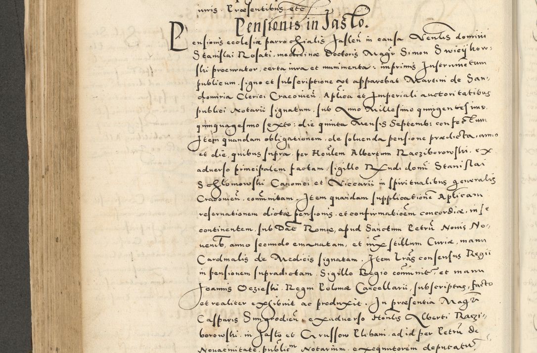 Zdjęcie nr 352 dla obiektu archiwalnego: Acta actorum causarum sententiarum deffinitiuarum, quam interloquutoriarum, decretorum, obligationum, procuratorum etc. coram Reverendo Domino Martino Izbienski de Rusiecz Archidiacono Posnaniensis, custode et in Spiritualibus Vicario generali officiali Cracoviensis, ad Annum Domini Millesimum quingentesimum Sexagesimum Nonum cuius indictio duodecima, Pontus Sanctissimi Pii Papae Quinti Annus quartus foeliciter continuantur