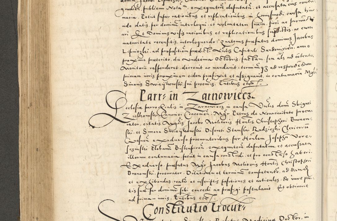 Zdjęcie nr 344 dla obiektu archiwalnego: Acta actorum causarum sententiarum deffinitiuarum, quam interloquutoriarum, decretorum, obligationum, procuratorum etc. coram Reverendo Domino Martino Izbienski de Rusiecz Archidiacono Posnaniensis, custode et in Spiritualibus Vicario generali officiali Cracoviensis, ad Annum Domini Millesimum quingentesimum Sexagesimum Nonum cuius indictio duodecima, Pontus Sanctissimi Pii Papae Quinti Annus quartus foeliciter continuantur