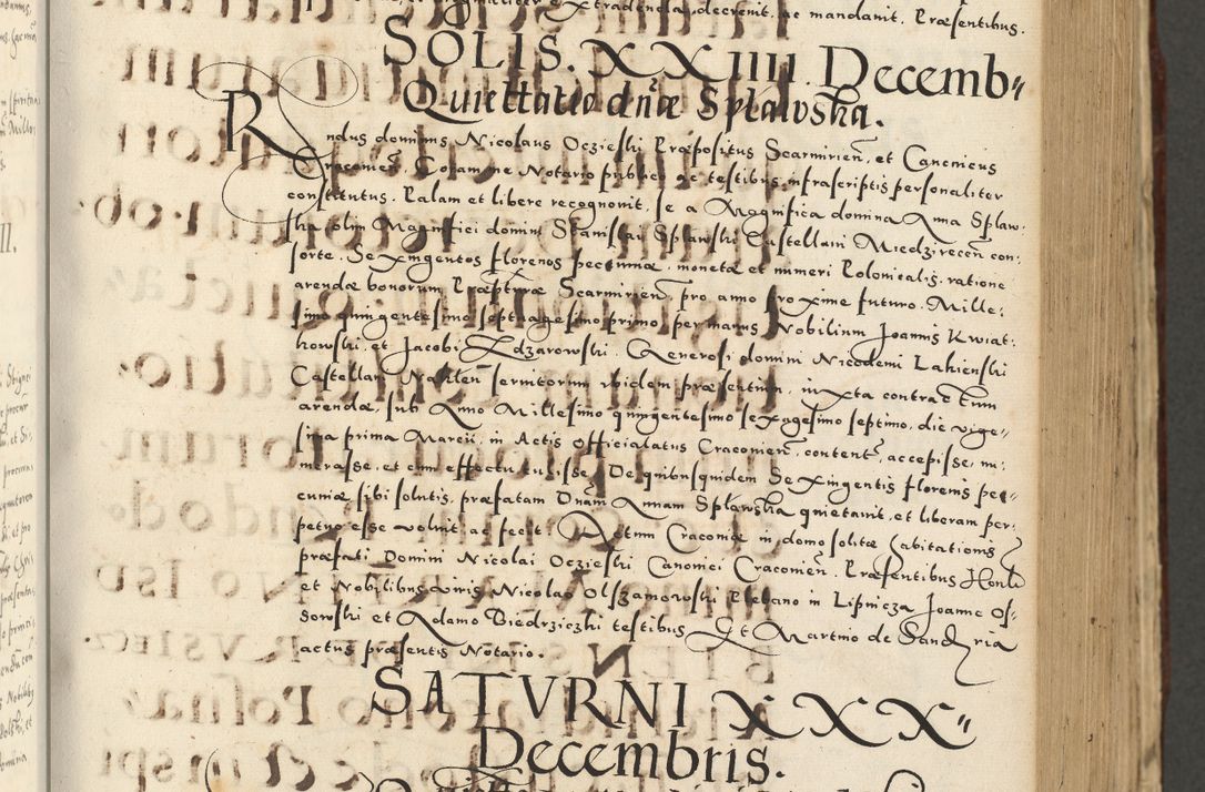 Zdjęcie nr 339 dla obiektu archiwalnego: Acta actorum causarum sententiarum deffinitiuarum, quam interloquutoriarum, decretorum, obligationum, procuratorum etc. coram Reverendo Domino Martino Izbienski de Rusiecz Archidiacono Posnaniensis, custode et in Spiritualibus Vicario generali officiali Cracoviensis, ad Annum Domini Millesimum quingentesimum Sexagesimum Nonum cuius indictio duodecima, Pontus Sanctissimi Pii Papae Quinti Annus quartus foeliciter continuantur